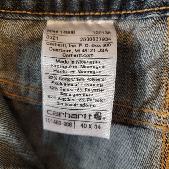 Carhartt Work Jeans Size 40x34 - Picture 2 of 2